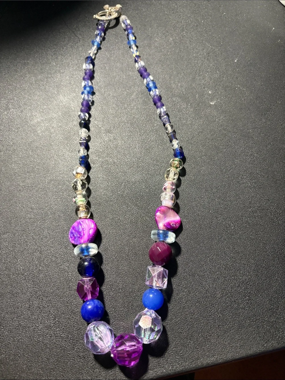 Handcrafted Purple & Blue Beaded Necklace